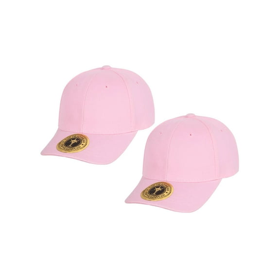 Top Headwear Structured Adjustable Baseball Hat, Light Pink 2 pack