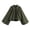 Army Green, variant on Women Casual Jacket Spring Winter Solid Color Collared Ruffled Long Sleeved Jacket Cropped Bell Sleeve Zipper Casual Outfits Spring Fall Clothes