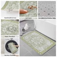 thumbnail image 6 of Sage Green Bath Mat 3 Piece Bathroom Rug Set, Boho Retro Decorative Abstract Floral Ethnic Non Slip Bath Rug Contour Mat and Toilet Lid Cover, Absorbent Shower Mats Soft Bath Rugs and Mats Sets, 6 of 8