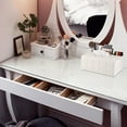 thumbnail image 4 of PEACNNG Tissue Box Cover, Retro Desk Organizer Storage Box,Modern Facial Tissue Pumping Paper Dispenser Multifunctional Remote Control Stationery Napkin Holder Home Office Supplies Caddy,White, 4 of 5