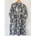 thumbnail image 2 of Flower Printed Gray Color Dress, Handblock Dress, Cotton Printed Dress Sketer Circle Dress,Flapper Dress,Blousen Dress,Long Dress, 2 of 6