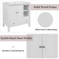 thumbnail image 6 of EUCOCO 30" Bathroom Vanity Base Only, , Bathroom Storage Cabinet with Doors,Drawers and Adjustable Shelf, Solid Wood Frame, White, 6 of 8