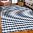 thumbnail image 3 of Checkered Decorative Rug, Monochrome Gingham Checks Classical Country Culture Old Fashioned Grid Design, Quality Carpet for Bedroom Dorm and Living Room, 6 Sizes, Night Blue, by Ambesonne, 3 of 4