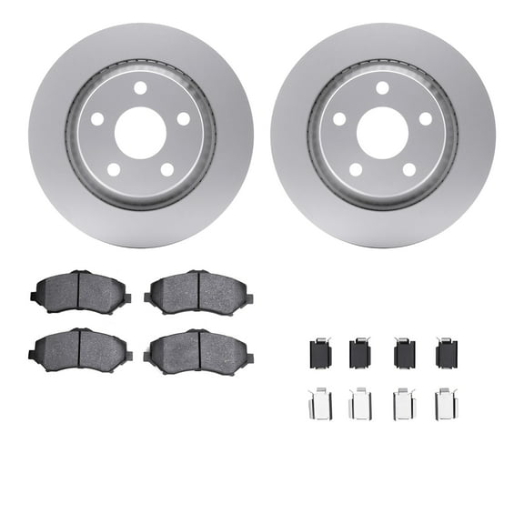 Dynamic Friction Company Front Brake Rotors with Heavy Duty Brake Pads includes Hardware 6212-42219
