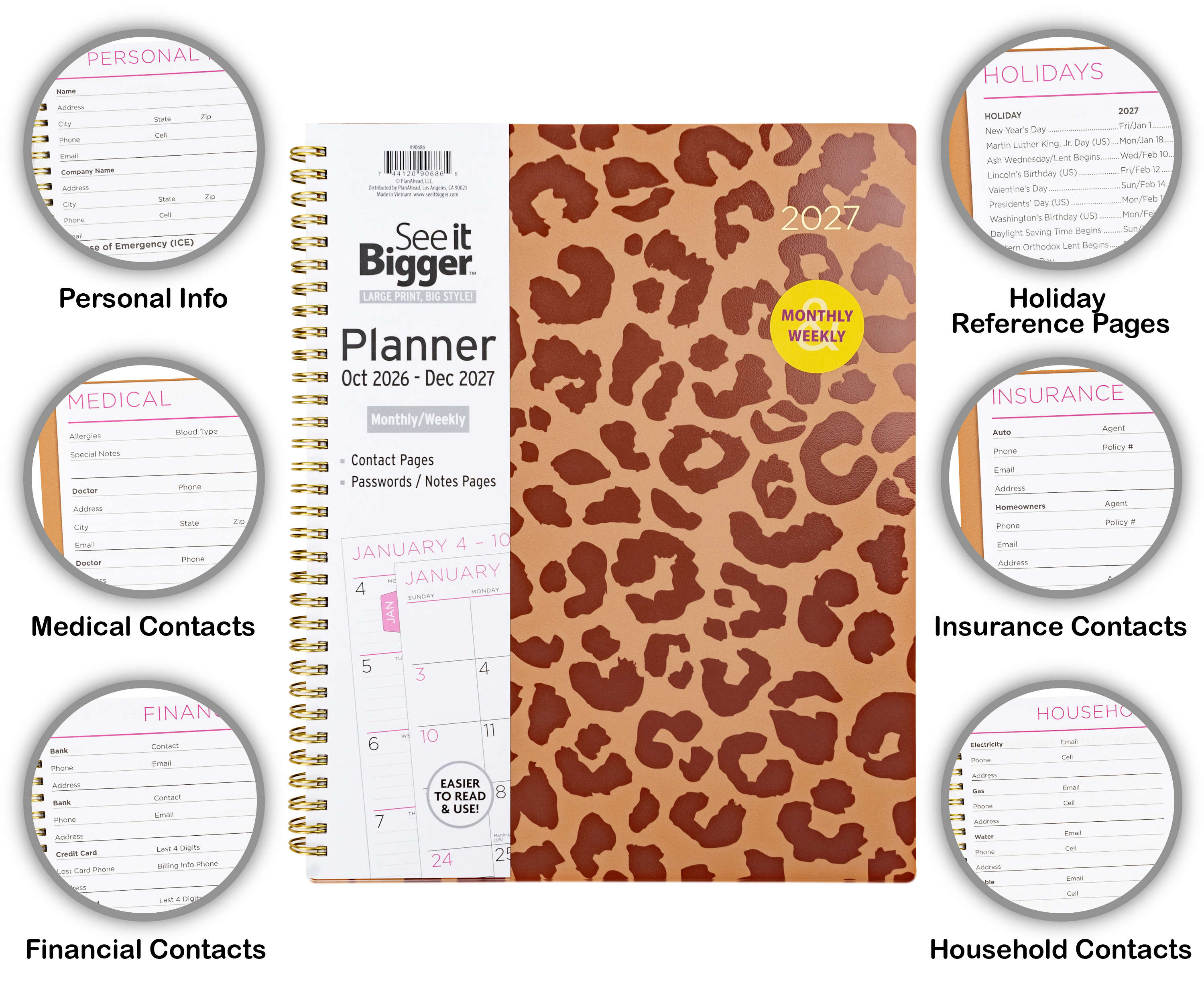See It Bigger Monthly Weekly Planner, 15-Month photo 2