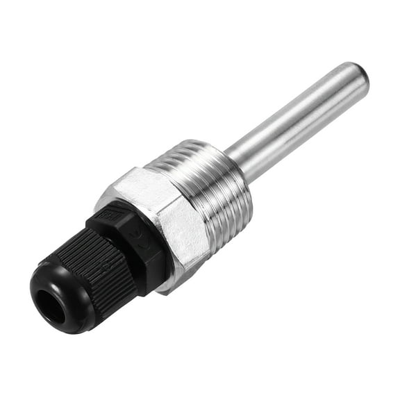 Uxcell 8mm Dia G1/2 Thermowell Weldless Stainless Steel 304 with Cable Gland 50mm Length for Beer Fermenter, Black