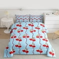 thumbnail image 2 of Feelyou Cartoon Cherry Kid Twin Comforter Sets, Kawaii Bowknot Bedding Set, 2-Piece, 2 of 8