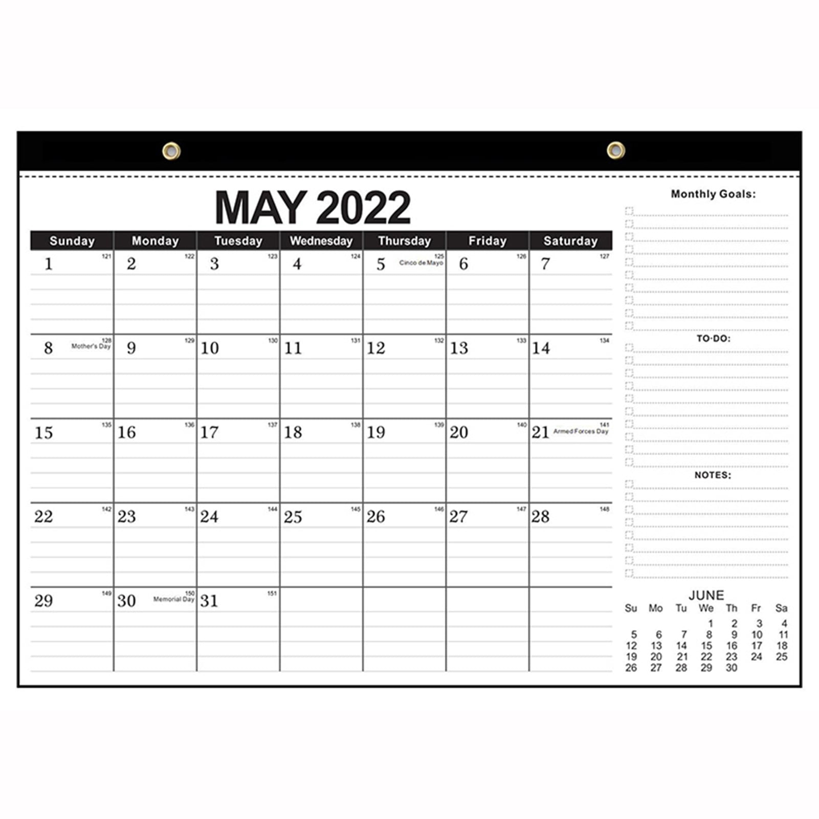 CAROOTU 2022 Wall Calendar Simple Monthly Planner with Schedule Memo
