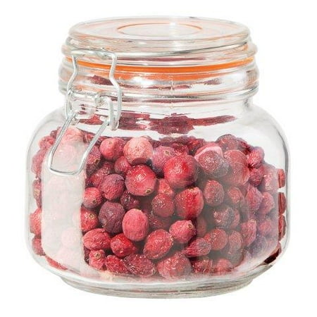 Airtight Silicone Gasket - AIRTIGHT GLASS CANISTER WITH CLAMP LIDS & SILICONE GASKETS, 27 OZ.
