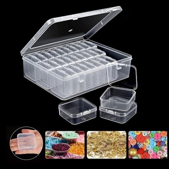 NOVELAR Multi-Size Plastic Storage Container Set, 1 Large and 30 Small Boxes with High Visibility, Keep Items Neat and Accessible, Ideal for Craft Room or Garage