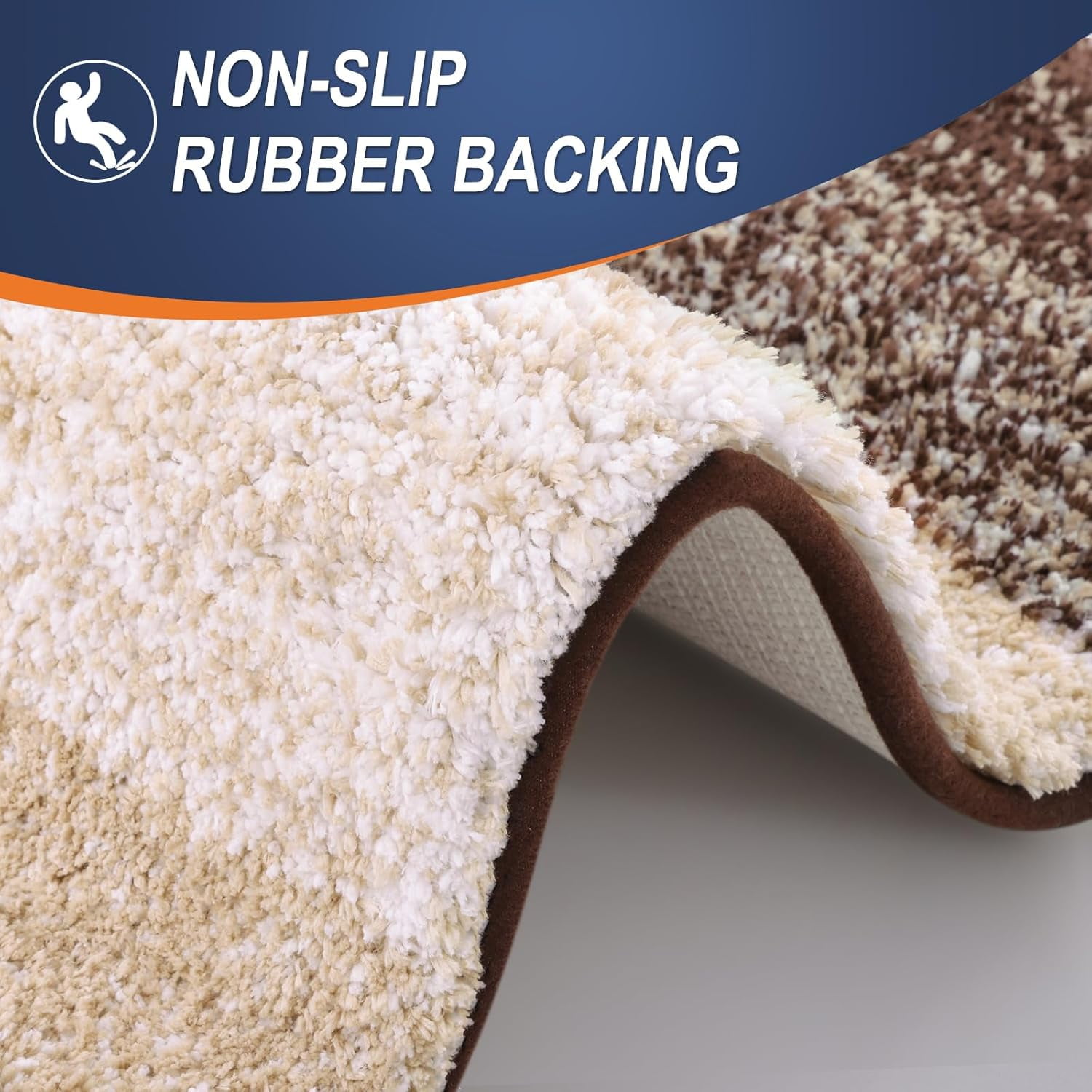 Bathroom Rugs Sets 3 Piece, Soft Absorbent Microfiber Bath Mats and U-Shaped Contour Toilet Rug, Machine Wash Dry, Plush Shaggy Bath Mat Set for Bathroom