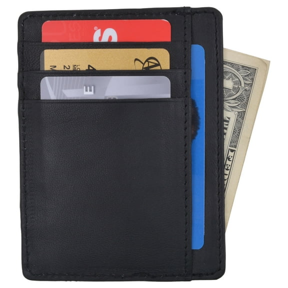 Slim Minimalist Wallets For Men Women - Leather Front Pocket Thin Mens Wallet RFID Credit Card Holder Gifts For Men