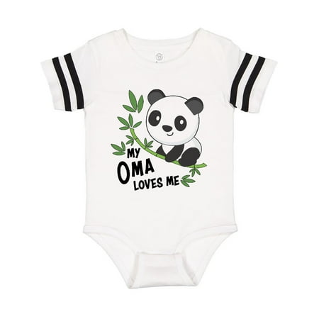 

Inktastic My Oma Loves Me- cute panda Gift Baby Boy or Baby Girl Bodysuit