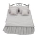 thumbnail image 2 of Cama de en miniatura de hierro forjado, modelo de decoración, juguete para juego de imitación, muebles de accesorios de simulación, escala 1/6 para dormitorio de casa Hugo cama de casa de muñecas, 2 of 10