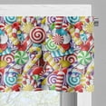 thumbnail image 3 of Ambesonne Candy Cane Valance Pack of 2, Bonbons Lollipops, 54"X18", Multicolor, 3 of 5