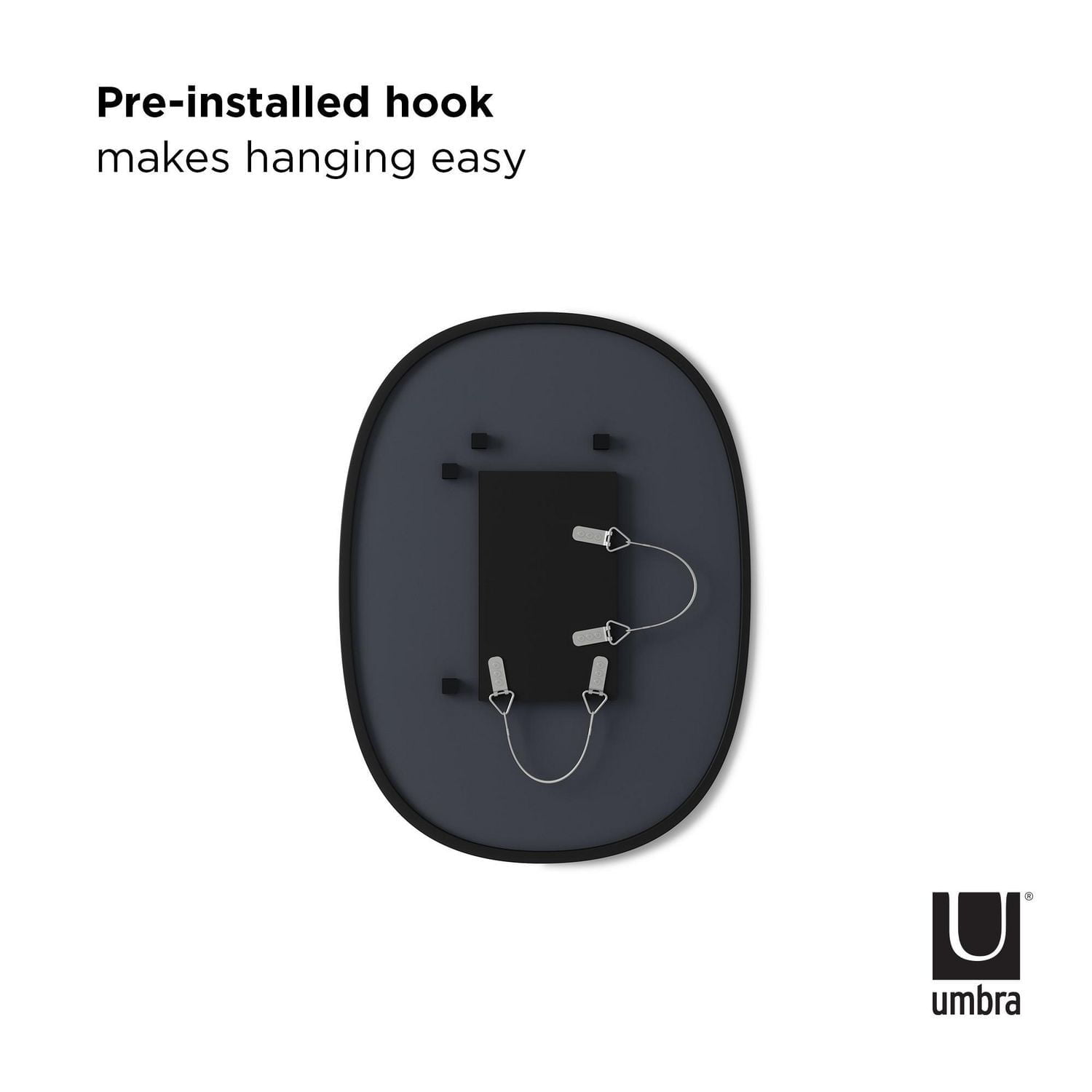 Umbra Hub Oval Wall Mirror,Black