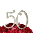 thumbnail image 2 of Rhinestone Cake Topper - Number 50 - Gold, 2 of 2