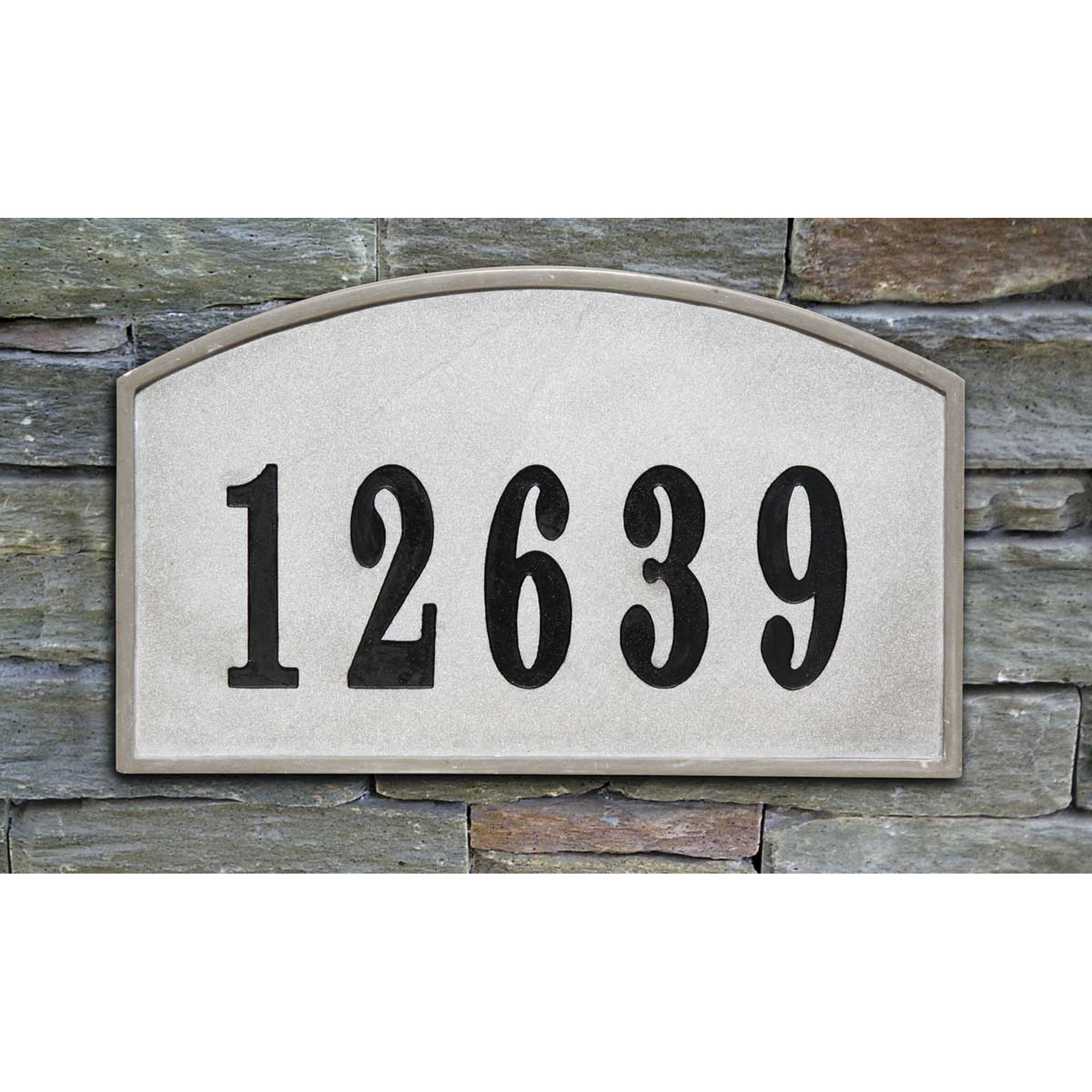 QualArc RIV-4602-SL 10 in. Riviera Arch Crushed Stone Address Plaque in Slate Color