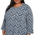 thumbnail image 4 of Alfred Dunner Womens Plus-Size Chevron Textured Knit Top With Necklace, 4 of 4