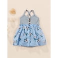 thumbnail image 2 of Honganda Girl Romper Sleeveless V Neck Toddlers Crotch Button Bodysuit, 2 of 8