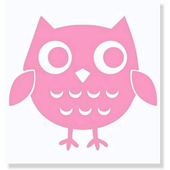 Owl Wall Decal Girls Vinyl Art Wall Stickers Bedroom Wall Decor, 12x12-Inch Soft Pink