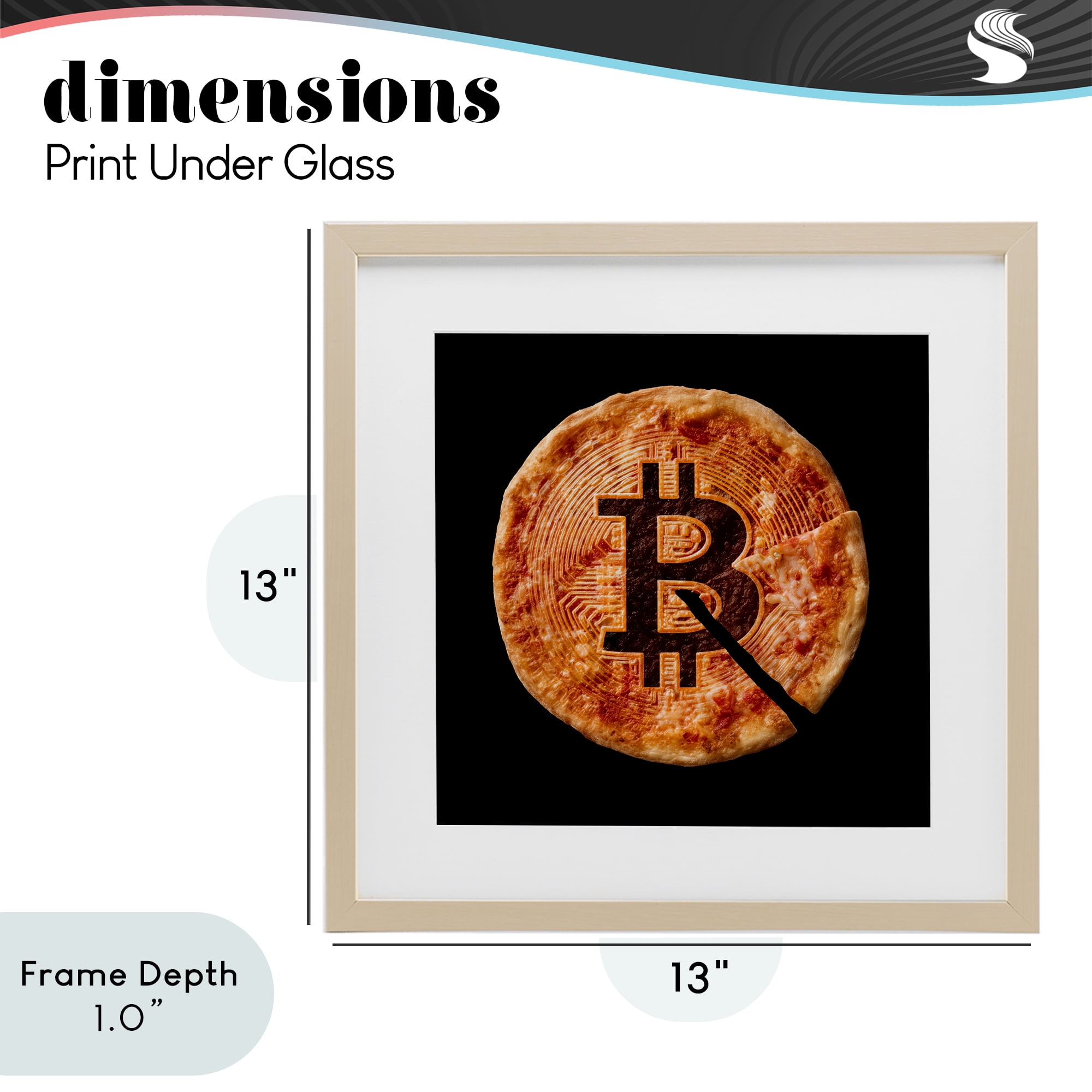 Stupell Industries Crypto Pizza Slice Birch Framed Print Under Glass, design by Svetlana Aleynikova