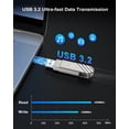 thumbnail image 3 of USB C Flash Drive 64 GB 2-in-1 USB Drive Swivel C-Type Flash Drive, Read Speed up to 450MB/s USB 3.2 USB C Jump Drive Portable Memory Stick with Keyhole Pen Drive, Silver, 3 of 7