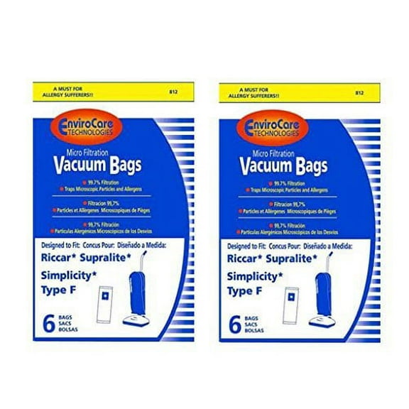 EnviroCare 12 Riccar & Simplicity Type F Canister Vacuum Cleaner Bag Replacement
