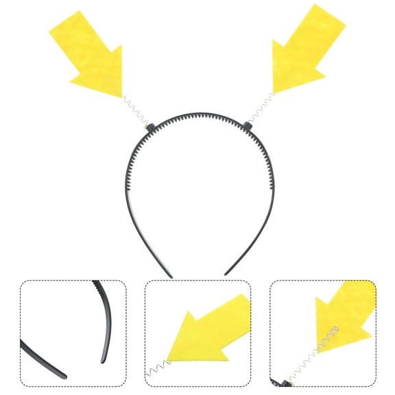 TABLZONE Yellow Arrow Headbands for Girls, Lightweight Comfortable Material, Universal Fit, 4pcs Party and Festival Accessories