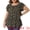 Black, variant on DARING DIVA Women's Plus Tops Floral Crew Neck Pleated Front Blouse 1X Black