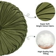 thumbnail image 5 of Set of 2 Pumpkin Pleated Round Throw Pillows,Soft Velvet Cushion for Couch Floor,Olive,14.5", 5 of 5