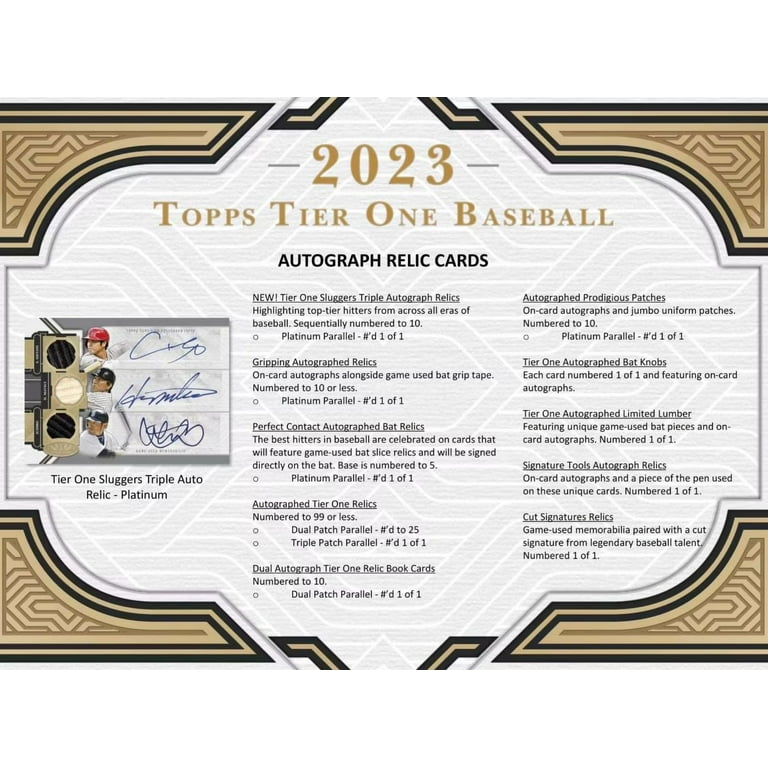 Topps 2023 MLB Tier One Baseball HOBBY Box Trading Card- 2