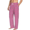 thumbnail image 2 of Daiia Pink Gingham Men's Sleep Pant with Pockets and Drawstring,Pajama Pants-Small, 2 of 9
