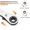 thumbnail image 4 of Uxcell  2pcs 1/4" x 5/16" SAE 180° Double Box End Reversible Ratcheting Wrench, Silver, 4 of 7