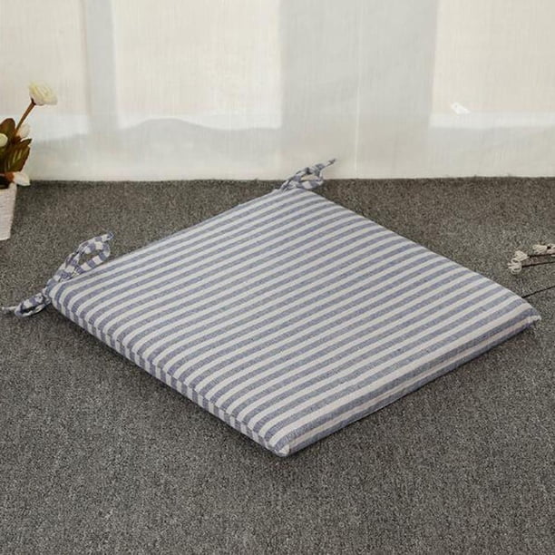 Cojín de asiento de silla cuadrado suave de 16''x16 '' Corbatas rellenas Cojín hecho Decorseat para sillas de cocina de oficina en hogar, lavabl Azul con rayas DYNWAVEMX Cojines del asiento del cojín de la silla