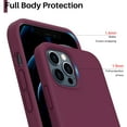 thumbnail image 4 of Shockproof Liquid Silicone Designed for iPhone 12 Case and iPhone 12 Pro Case Gel Rubber Full Body Protection Anti-Shock Cover Case Drop Protection 6.1inch-WineRed, 4 of 11