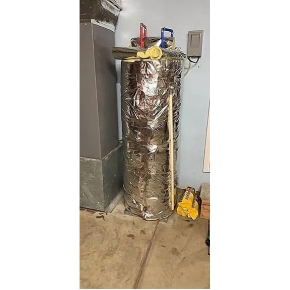 WATER HEATER REFLECTIVE FOIL Fiberglass Duct Insulation HVAC PIPE Wrap R12