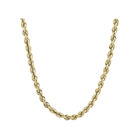 Brilliance Fine Jewelry 10K Yellow Gold Hollow 3.40MM-3.45MM Rope Chain, 24"