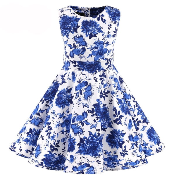 Vestido de verano Floral de lunares Vintage para niñas, ropa para niños, vestidos de princesa de playa bohemios, ropa educativa, vestido de fiesta zhangmengya unisex