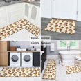 thumbnail image 5 of Mushroom and Chanterelle Cream Pattern Anti Fatigue Kitchen Rugs Set Of 2, Non Slip Washable Decorative Floor Mats for Kitchen Sink Laundry, 17"x30" and 17"x47", 5 of 6