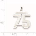 thumbnail image 2 of Sterling Silver Silver/Rhodium-Plated Satin Number 75 Charm (22 X 18) Made In United States qpm75, 2 of 5