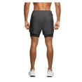 thumbnail image 2 of BLVB Men's 2 in 1 Workout Running Shorts Casual Quick Dry Lightweight Athletic Gym Sports Shorts with Compression Liner, 2 of 6