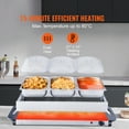 thumbnail image 2 of KFFKFF Electric Buffet Server with 3 Stainless Steel Warming Trays 25.6" x 15" Buffet Server Food Warmer with 3 Stainless Steel Warming Pan Warm Tray for Buffet, Electric Food Warm Tray, 2 of 10