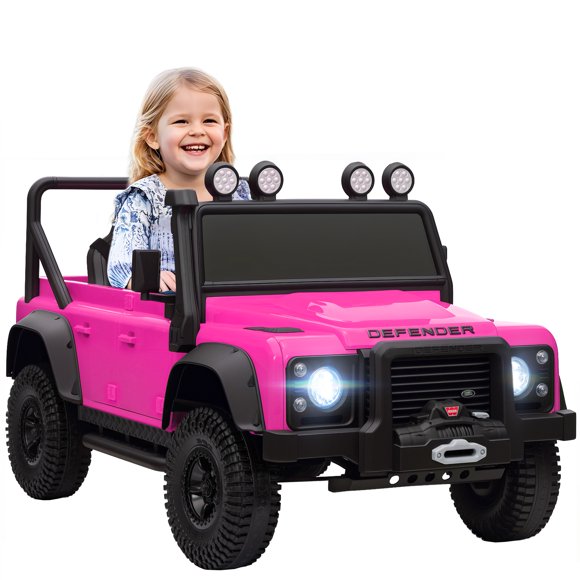 Qaba Land Rover Licensed Kids Ride on RC Car, 12V Toddler Ride on Toy Jeep Truck, Gift for Boys & Girls, Pink