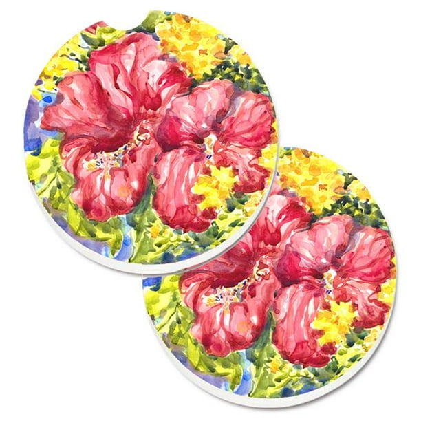 Ensemble d'Hibiscus Fleur de 2 Porte-Gobelet Coaster