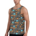 thumbnail image 2 of Fotbe Industrial Transportation Pattern Men's Quick Dry Workout Tank Top Gym Muscle Tee Fitness Bodybuilding Sleeveless T Shirt Breathable Workout Shirt-Large, 2 of 9