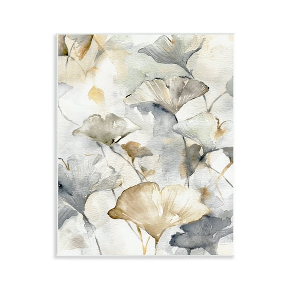 Stupell Industries Beige & Grey Gingkoes Plants & Flowers Painting Unframed Art Print Wall Art, 11 x 14