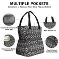 thumbnail image 3 of Boho Bohemia Geometric Line Art Drawstring Lunch Bag Women - Drawstring Lunch Bag Insulated for Work Office - Stain-Resistant Large Lunchbags for Women with Multi-Pockets, 3 of 6