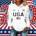 thumbnail image 2 of Women's Patriotic Graphic Hoodies Sweatshirts 4th of July 250th Anniversary Anniversary Themed Pullover Hoodie Soft Fleece Casual Sweatshirt With Front Pocket For Year Round Comfort White XL, 2 of 5