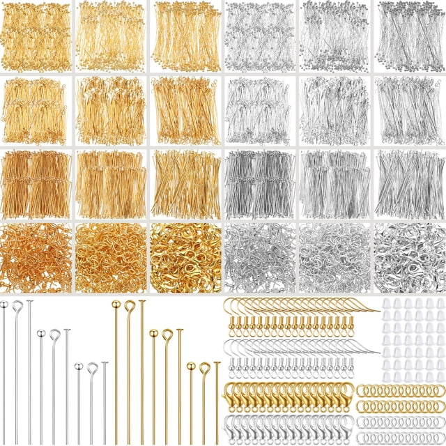 Alfileres de bola HyDren para fabricación de joyas, 2600 unidades, con forma de ojo plano